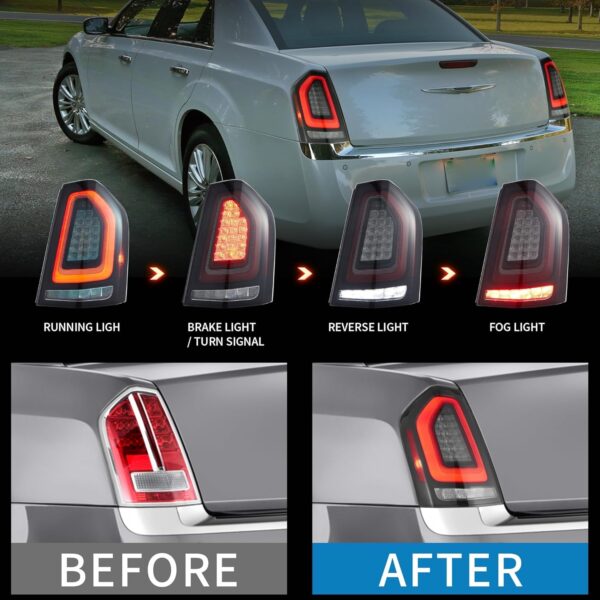 Tail Lights Red For 2011-2014 Chrysler 300 W/Startup Animation - Image 16