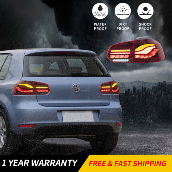 Tail Lights For 2010 - 2014 Volkswagen Golf 6 MK6 VW - Image 3