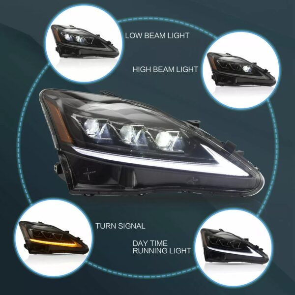 Headlights for 2006-2012 Lexus IS250 I250C IS350 IS350C IS220d ISF - Image 12