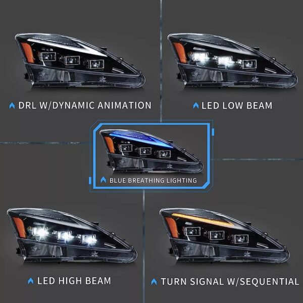 Clear Headlights For 2006 - 2013 Lexus IS250  IS350 ISF - Image 14