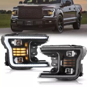 18-20 Ford F150 Vland LED Dual Beam Projector HeadLights With Start Up Animation