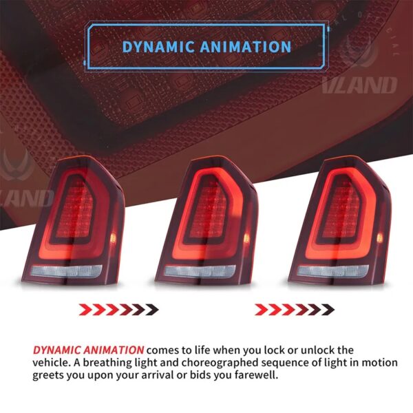 Tail Lights Red For 2011-2014 Chrysler 300 W/Startup Animation - Image 6