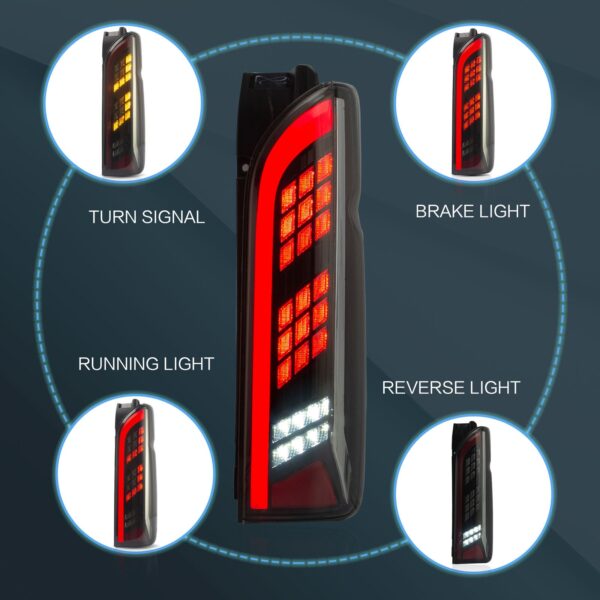 Tail Lights SMOKED For Toyota Hiace 2005 - 2018 - Image 2
