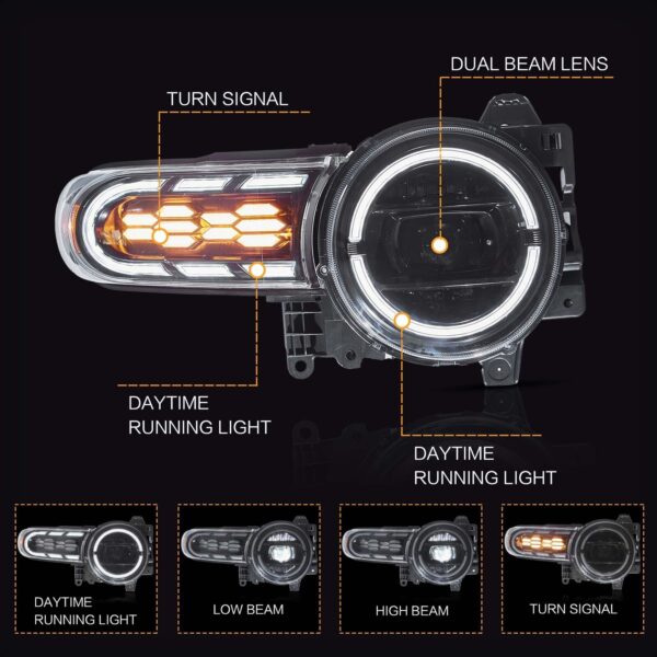 Headlights For Toyota FJ CRUISER 2007 - 2017 - Image 9