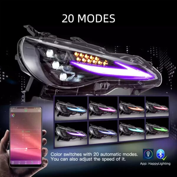3Projector Headlights For 2012-20 Toyota 86 Subaru BRZ W/RGB DRL - Image 5