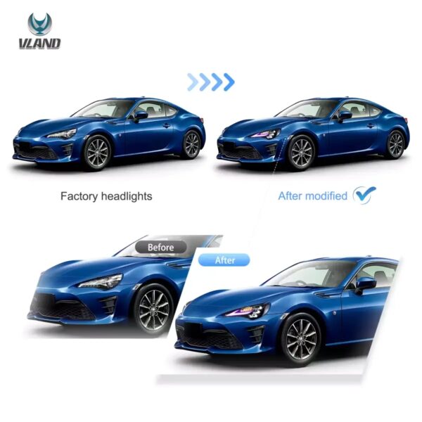 3Projector Headlights For 2012-20 Toyota 86 Subaru BRZ W/RGB DRL - Image 2
