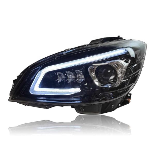 Headlights for Mercedes Benz C Class W204 Plug and Play Halogen Upgrade 08-11 GT Style Front Lamp - Image 5