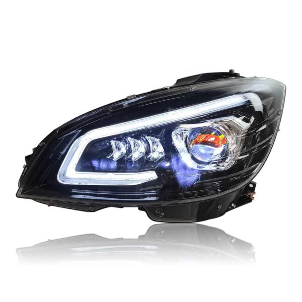 Headlights for Mercedes Benz C Class W204 Plug and Play Halogen Upgrade 08-11 GT Style Front Lamp - Image 6