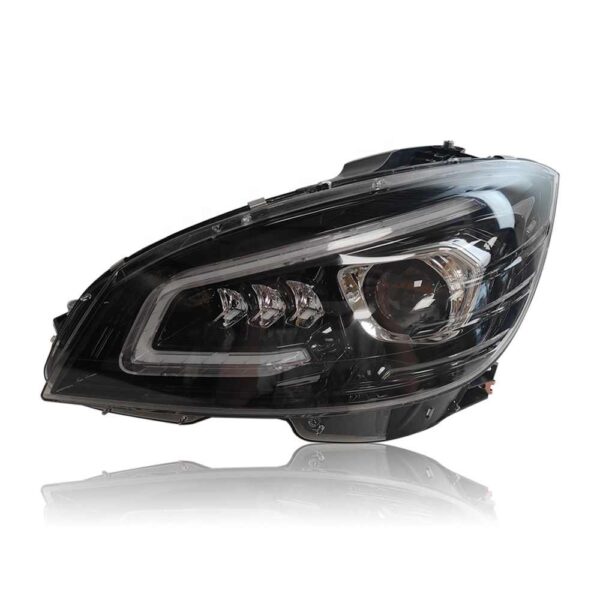 Headlights for Mercedes Benz C Class W204 Plug and Play Halogen Upgrade 08-11 GT Style Front Lamp - Image 3