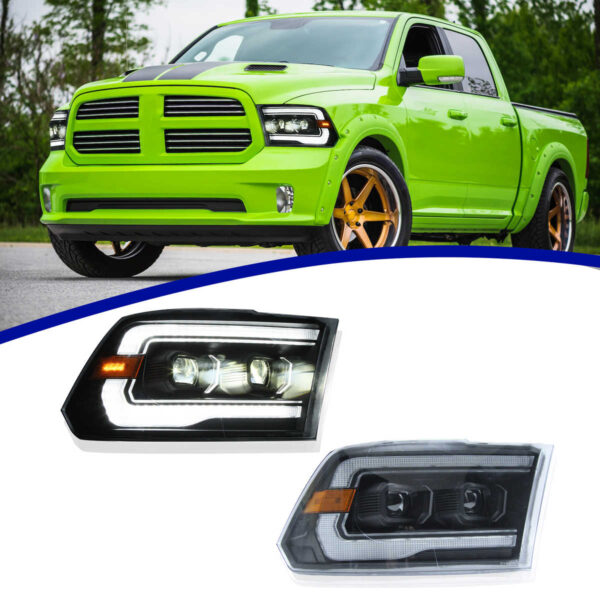 Headlights for Dodge Ram1500 2500 2009-2018 - Image 3