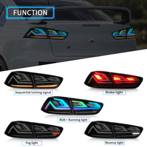 Tail Lights For Mitsubishi Lancer 2008 - 2020 With Dynamic Animation - Image 12